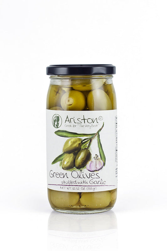 Greek Green Olives w/ Garlic